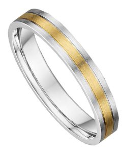 3mm Flat Court Medium Two Tone Plain Wedding Ring | C856A06G  5225 WFAM