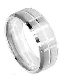 Wedding Ring Diamond CUT 20 U CUT CENTRE / HORIZONTAL SPACED U CUTS AROUND/BEVEL