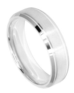 Wedding Ring Diamond CUT 25 STEP GROOVE BEVEL EDGE MATT FINISH