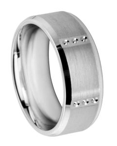 Wedding Ring Diamond CUT 59 PERIODIC FLAT & CIRCLE PATTERN AROUND RING BEVEL EDGE