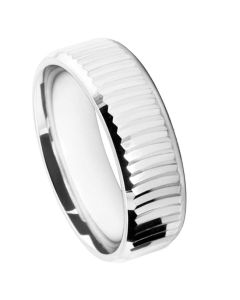 Wedding Ring Diamond Cut 47 Curved D/C With Bevel Edges Polish Finish