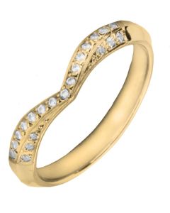 3mm Shaped Wedding Ring - 0.15ct Diamond | W533