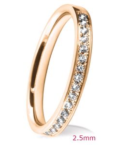 2.5mm Flat Court Wedding Ring - Brilliant Cut Grain Set Diamonds | 749B05 749B04 749B03
