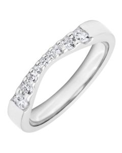 3.5mm Shaped Wedding Ring -  2 x 2.5mm, 2 x 2mm, 2 x 1.5mm, 3 x 1.2mm - 0.36ct Diamond stones | W633