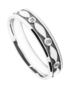 4mm Wedding Ring W7008 Pattern - Laser Engraving Wedding Ring